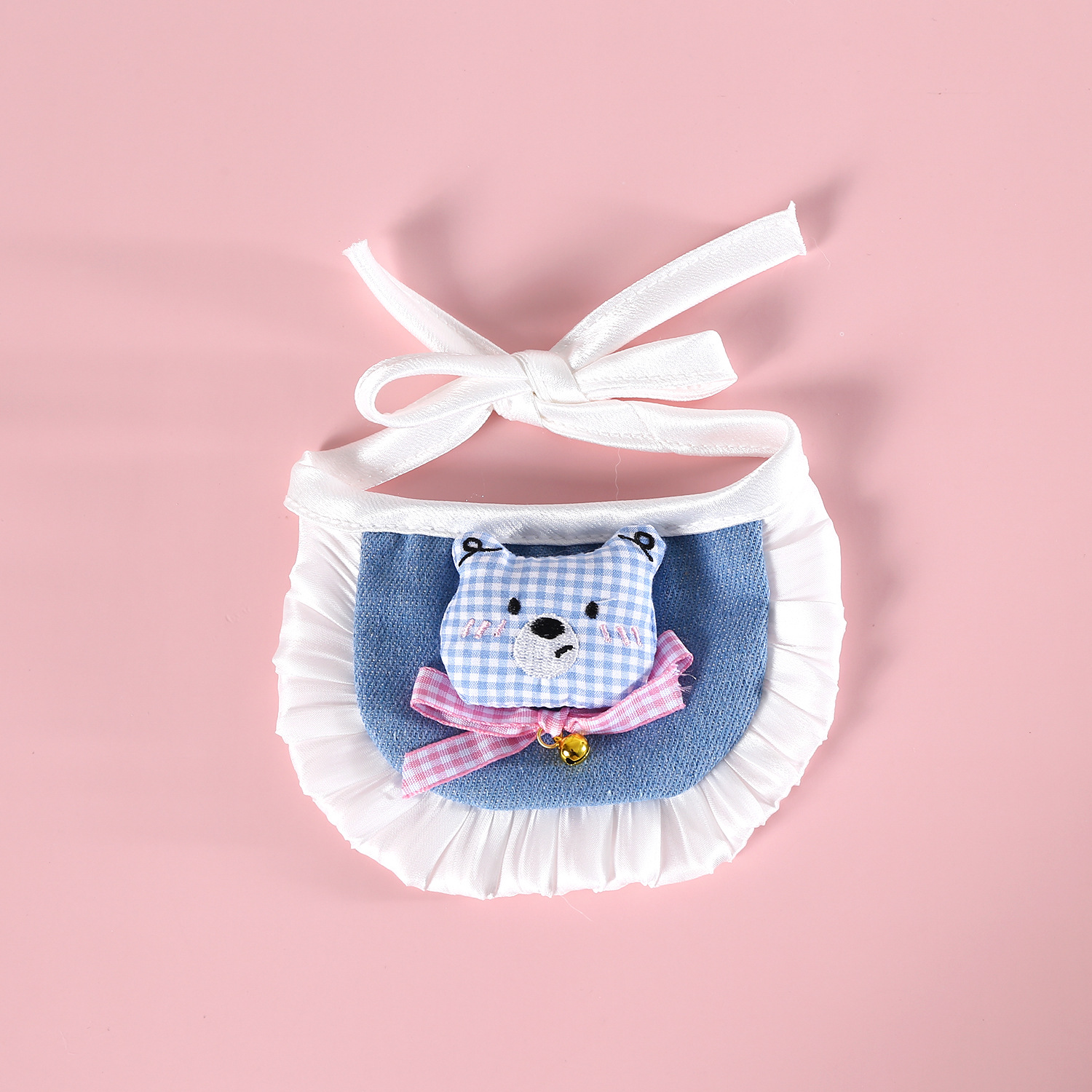 Pet denim de encaje bib toallas babosas sombrero Teddy Bear Kitty princesa arco set de bordado