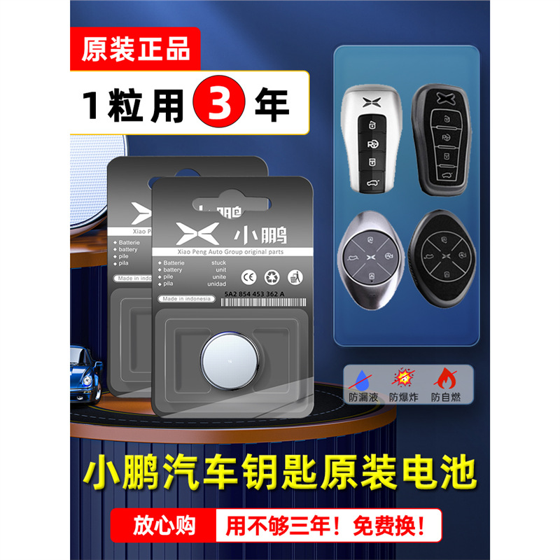 小鹏汽车钥匙电池小鹏P7 P5 G3 G9钥匙遥控器纽扣电池3VCR2032