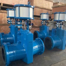 GJ641X-10C 铸钢气动双作用泥水浆胶管阀图片