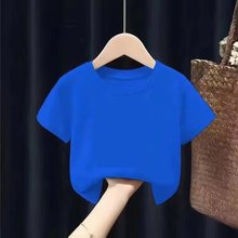 儿童短袖t恤 纯白色男童班服女宝宝小孩半袖时尚体恤校服现货批发