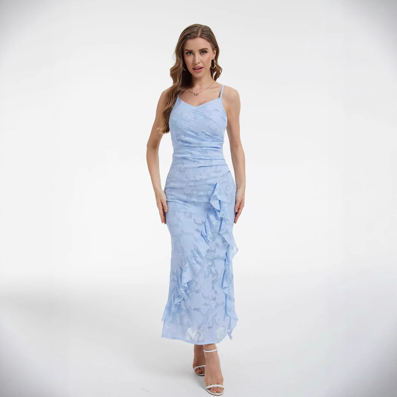 European and American New Noble and Elegant Lace Strap Long Fishtail Sling dress