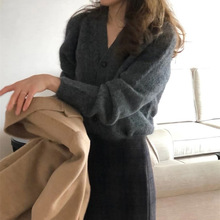【預售】2022年秋季新款韓國設計師款復古名媛千金風羊毛針織衫女