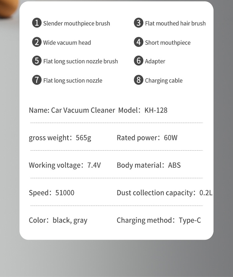Cross-Border Vacuum Cleaner for Cars, Dual-Purpose Suction and Blowing, Small Mini Handheld Car Vacuum with Strong Suction Power