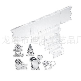 Acrylic Transparent Silicone Hand Account Seal Handle Back Plate Faceless Man Set Scrapbooking DIY Photo Album