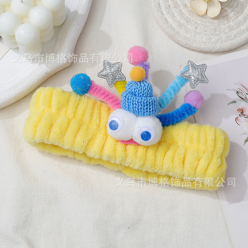 Internet celebridad antena torcida palo divertido lindo moda padre-hijo divertido venta lindo monstruo tridimensional cara lavado diadema banda para el cabello