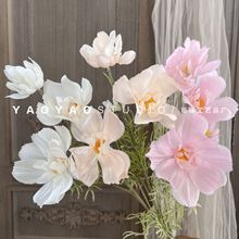 4头波斯菊大格桑花 小清新田园野花家居摆件装饰绢花植绒格桑花