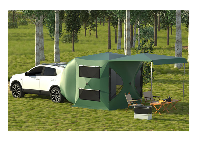 Car tail tent canopy extension, outdoor car side camping tent, automatic and quick-opening side tent for the car