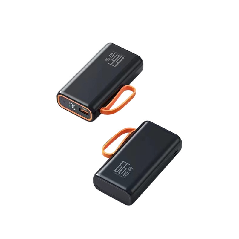 Cuerdas de transporte portátiles para viajes al aire libre, fuente de alimentación portátil compacta y portátil de alta capacidad, 66w, cable de carga rápida, aplicable