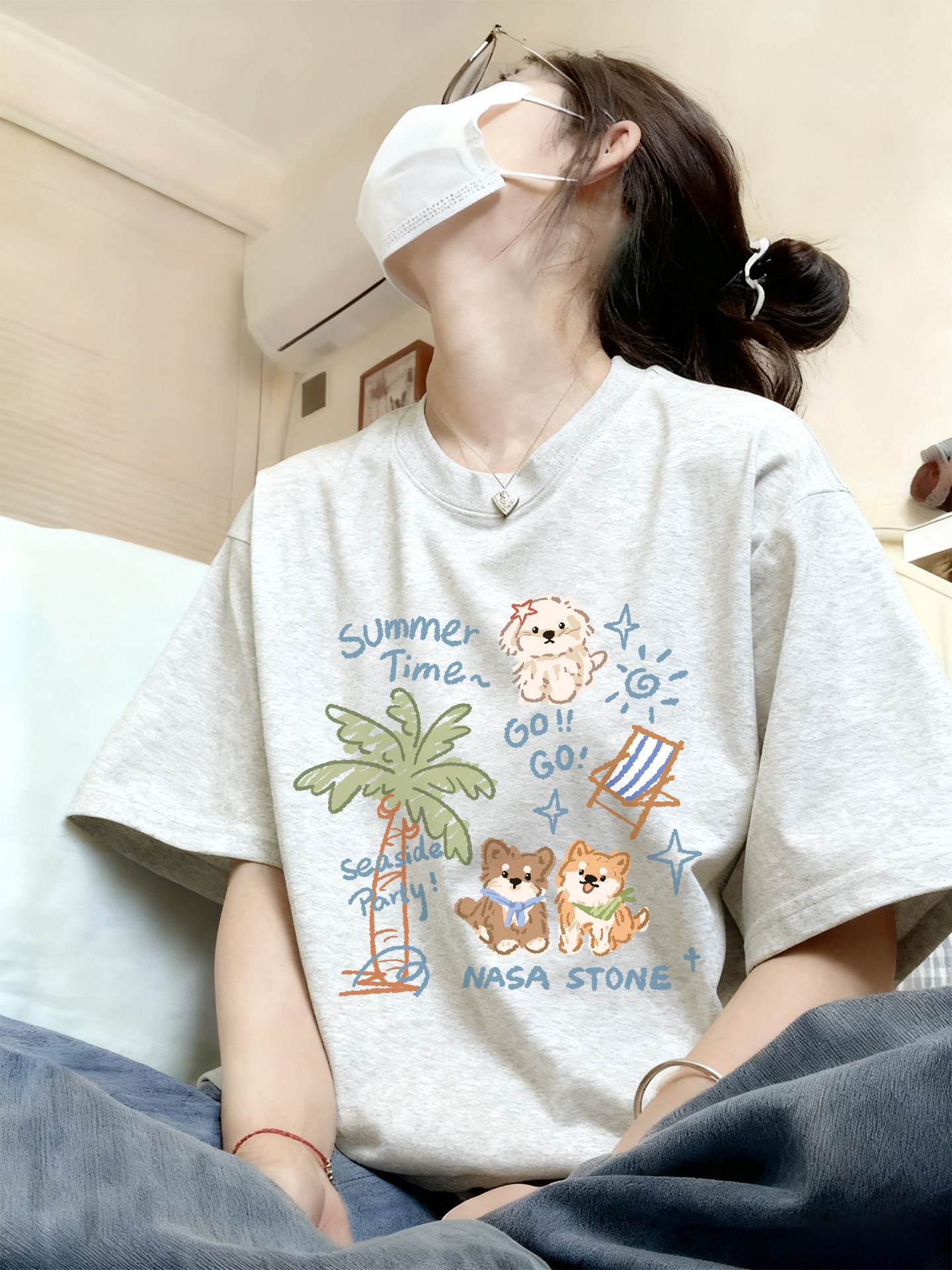 White gray-t60 summer cat and dog