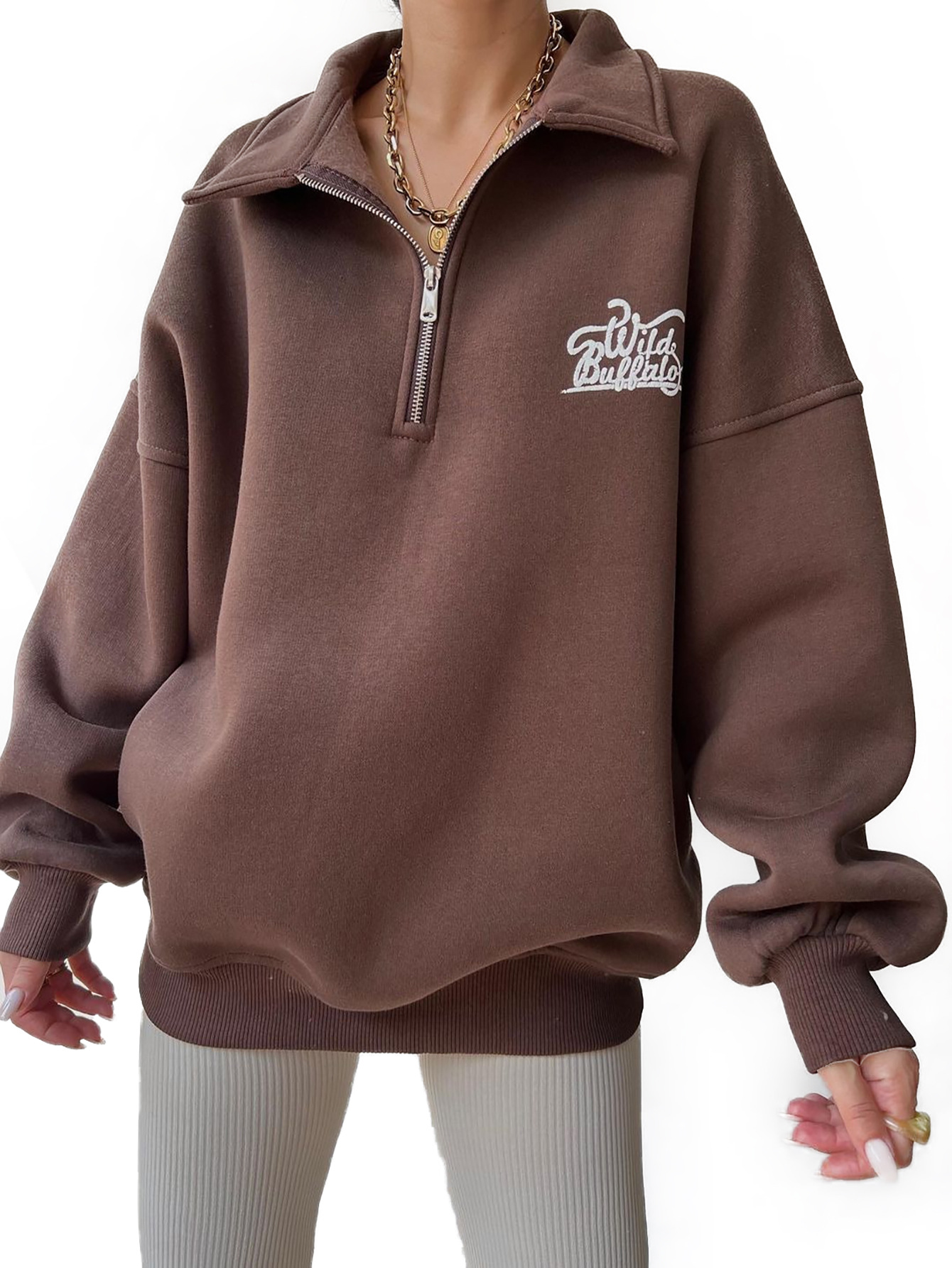 2024 New plush printed long sleeved pullover sweater with autumn and winter versatility_voghion.com