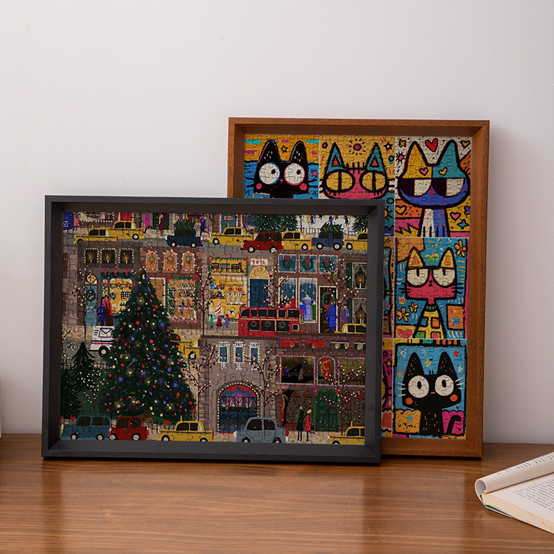 500/1000 Piece Puzzle Photo Frame Wall Hanging 16inch Custom Poster Framed Solid Wood Picture Frame 4K Kidsren's Frame A4 Empty Frame