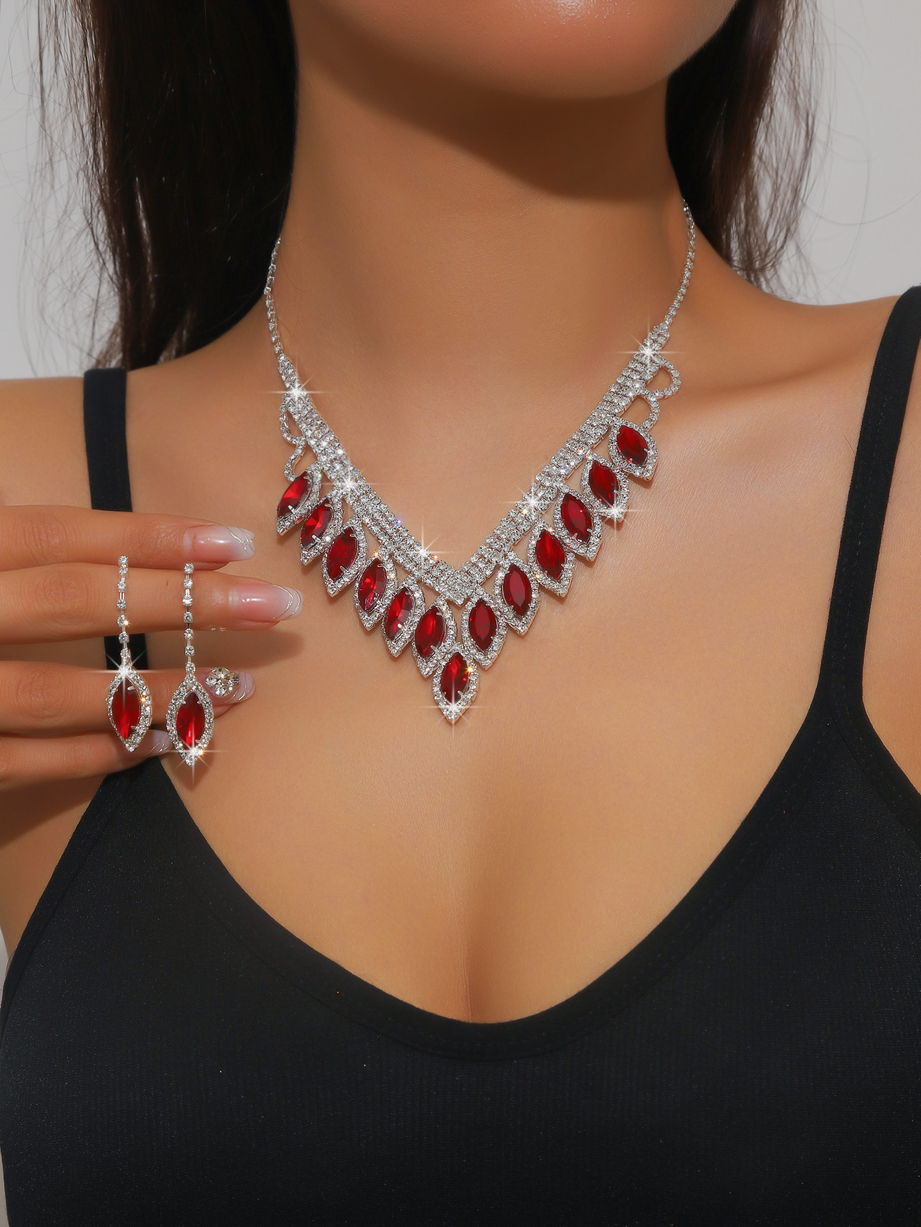 bride necklace set earring jewelry set banquet dress set necklace fashionable all match exquisite jewelry_voghion.com