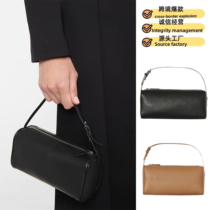 THEROW Pencil Cartridge Bag Underarm Bag Pencil Bag Shoulder Bag High-end All-match Handbag Crossbody Bag Genuine Leather Women's Bag