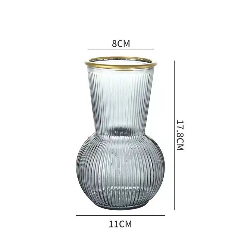 Jarrón de cristal Pudrag minimalista nórdico para rosas, tulipanes, flores frescas, hidroponía, creatividad en el hogar y la oficina.