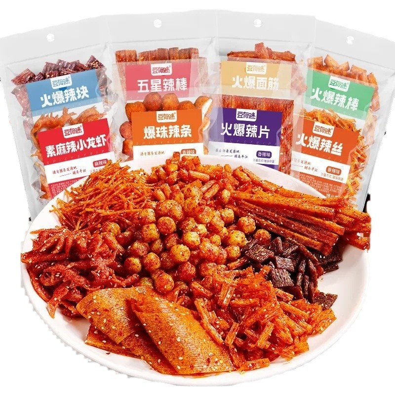 辣条大包批货组合装湖南麻辣小零食8090儿时怀旧辣片网红辣条摆摊|undefined