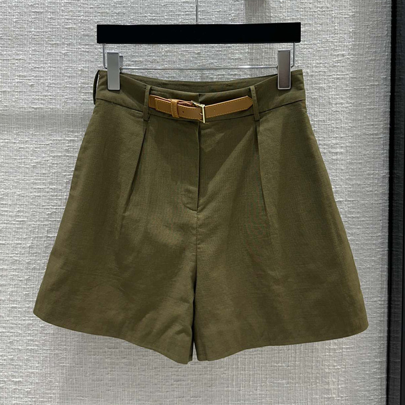 Shenzhen Nanyou Classy Women's PD Classic Versatile Lightweight Breathable Leather Buckle Pleated Straight Wide-leg Suit Shorts Shenzhen Nanyou Classy Women's PD Classic Versatile Lightweight Breathable Leather Buckle Pleated Straight Wide-leg Suit Shorts
