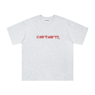 跨境专供潮牌CarharttWIP卡哈特经典字母logo双纱纯棉男女短袖T恤