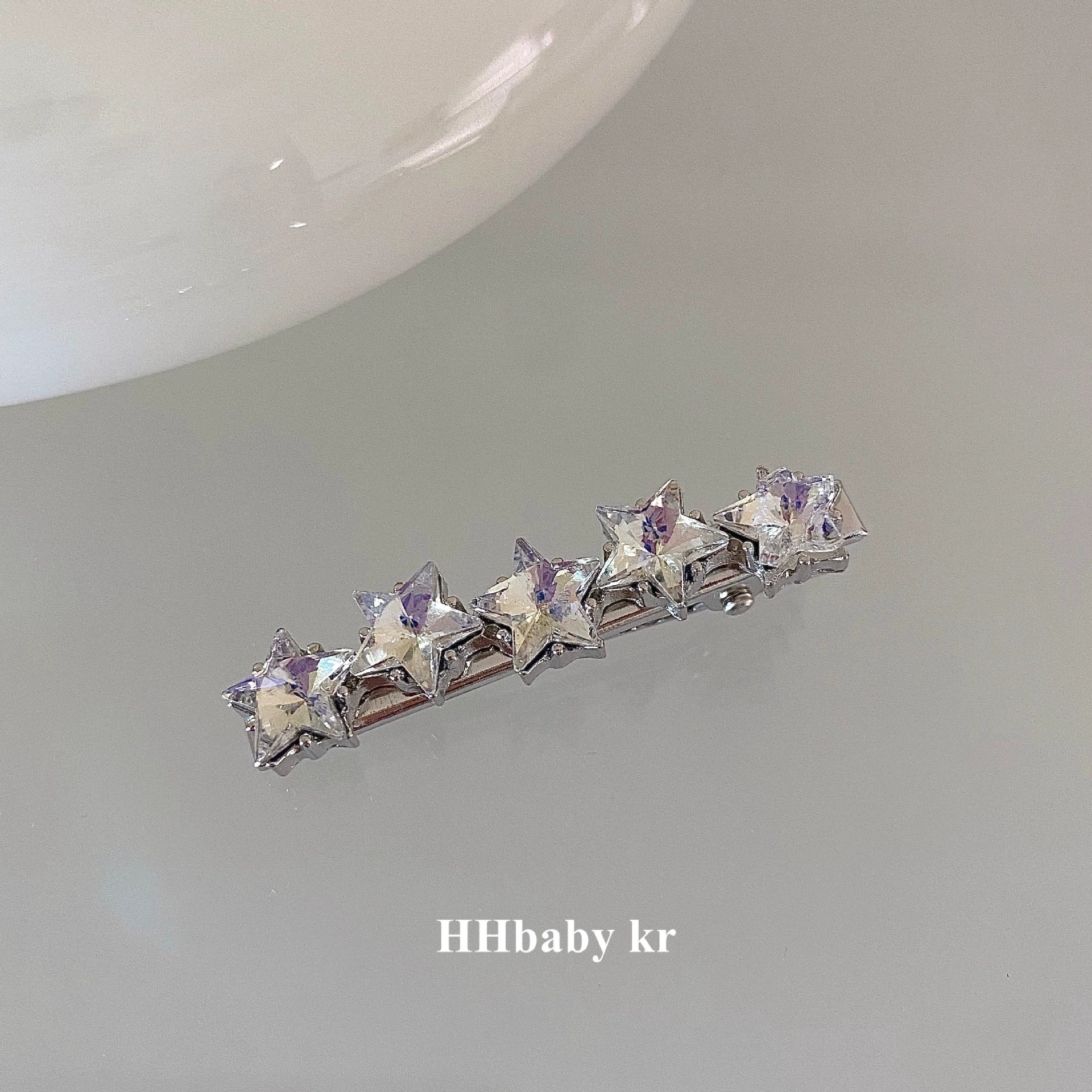 【HHBABY KR】Сладкие крутые допаминовые аксессуары y2k супер блестящая серебряная металлая звезда заколка для волос