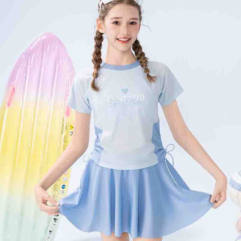 New Children's Swimsuit Girls Split Medium and Large Children's Casual Sports Conservative Beach Hot Spring Vacation Swimsuit Women Wholesale