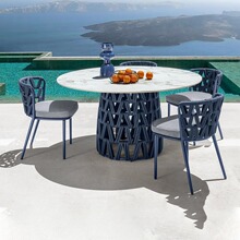 岩板餐桌户外藤椅轻奢网红三件套家具阳台茶桌椅组合休闲庭院室外