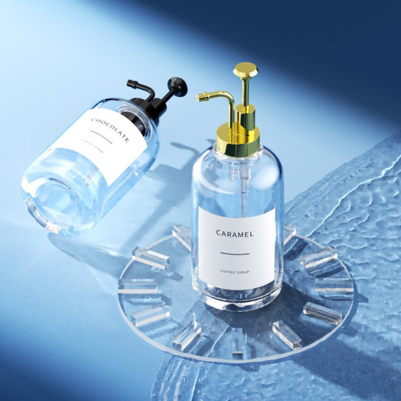 Amazon transfronterizo botellas de vidrio transparente botellas vacías de baño botellas de cosméticos de gel de baño