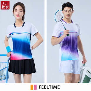 [Sanxi Factory Store] 2025 New High-end Quick-drying Short-sleeved Clothes Spring Men's Badminton Clothes suit Women