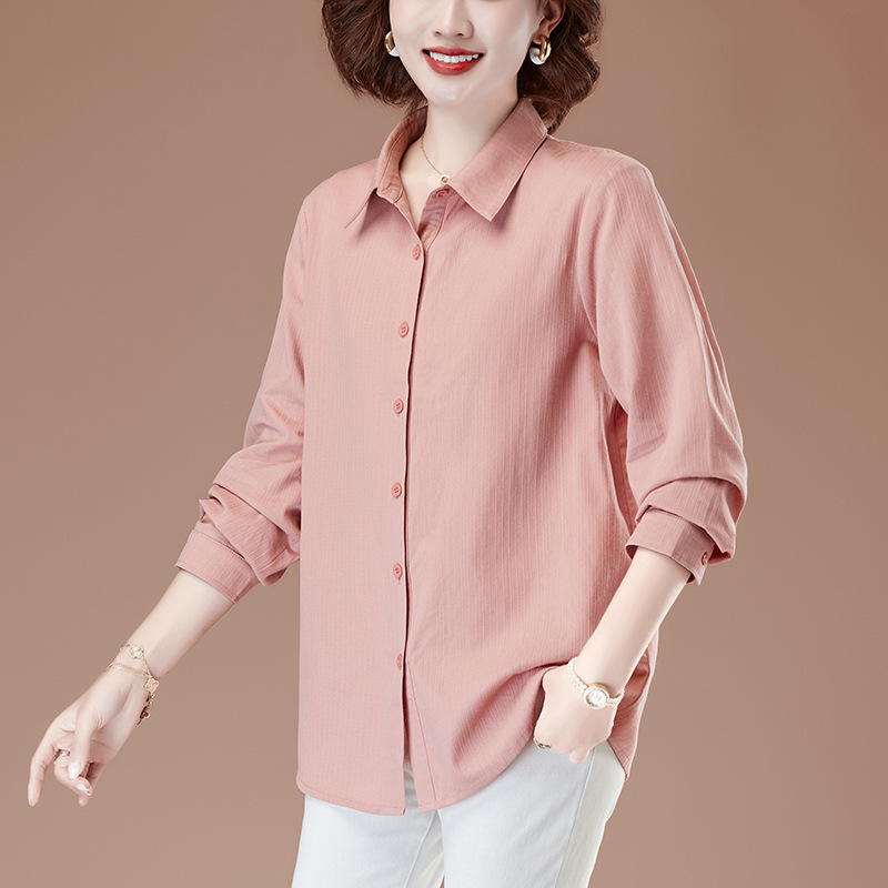 Plus-Size Cotton Long-Sleeve Shirt for Women 2026 Spring and Autumn Turn-Down Collar Cardigan for Middle-Aged and Elderly Mothers Casual Versatile Pure Cotton Top Plus-Size Cotton Long-Sleeve Shirt for Women 2026 Spring and Autumn Turn-Down Collar Cardigan for Middle-Aged and Elderly Mothers Casual Versatile Pure Cotton Top