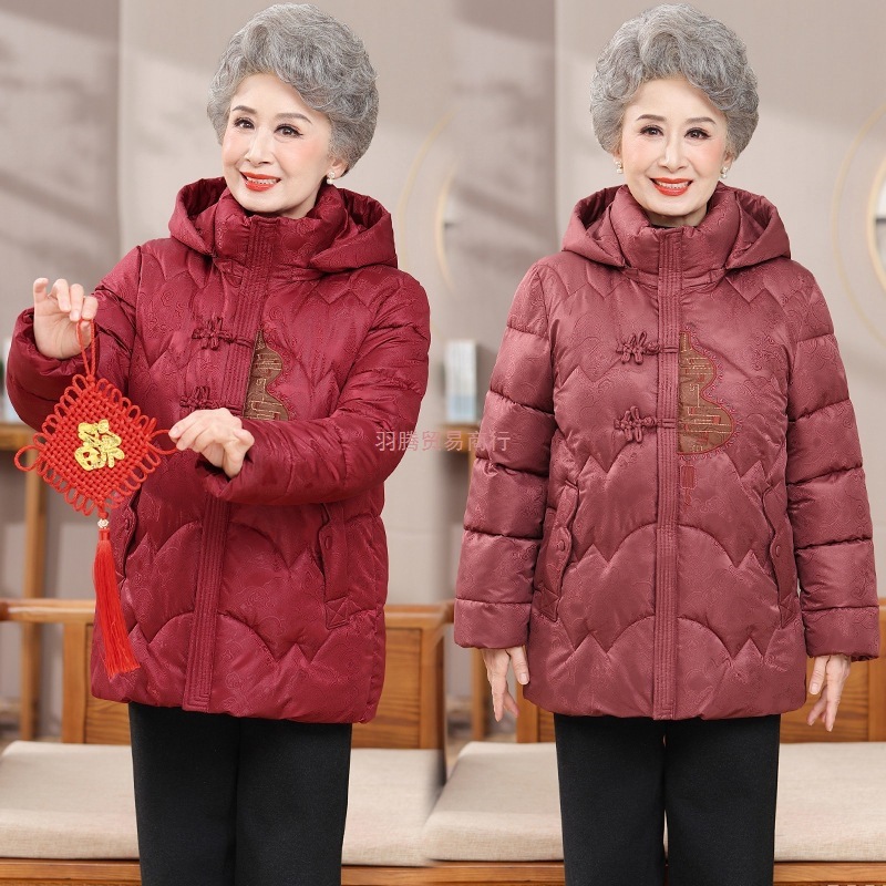 新款老年女棉衣60-80岁奶奶外套冬季保暖老太太棉服女大码宽松女