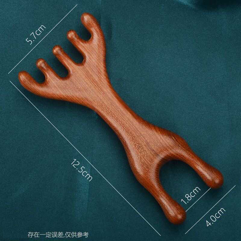 金丝檀木鹿角梳头皮经络按摩痒痒挠点穴拨筋眼周按摩家用头疗工具|undefined