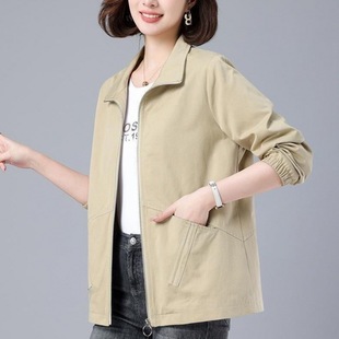 Middle-aged mother casual coat women's 2024 autumn new loose plus size fashionable age-reducing jacket trendy