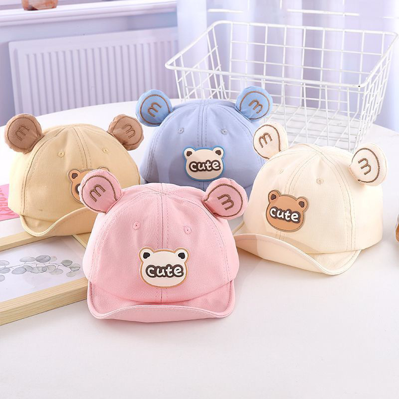 Sombreros para bebés primavera y otoño lindo sombrero para bebés gorra de pato para niñas gorra de béisbol delgada para niños bordes suaves
