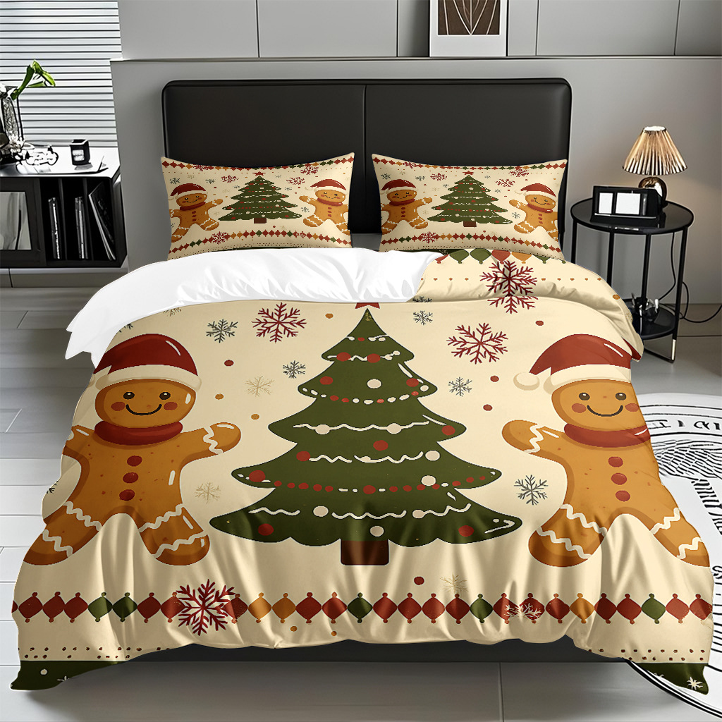 Impresión digital 3D Kit de colcha de navidad muñeco de nieve alce piel fábrica de textiles caseros directa TEMU / JIT