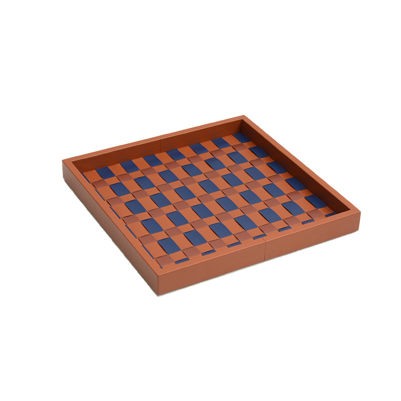 桌面椭圆棋盘轻奢皮革纸巾盒格家用遥控器收纳抽纸|undefined