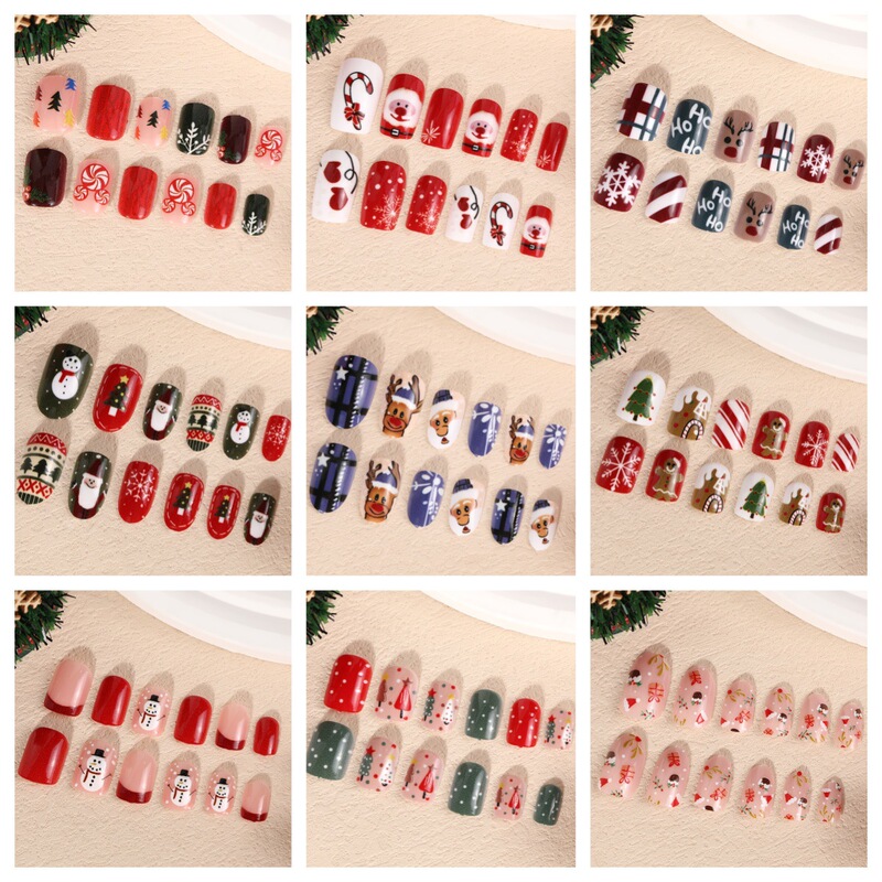 Christmas Manicure Series Combination Wearable Nails Cross-Border Cartoon Christmas Manicure Santa Claus Patch Fake Nails Christmas Manicure Series Combination Wearable Nails Cross-Border Cartoon Christmas Manicure Santa Claus Patch Fake Nails