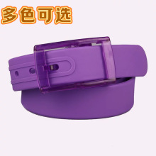 跨境硅胶腰带百搭男女通用皮带塑料针扣糖果色裤带现货批发