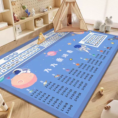 Children's Learning Area Play Carpet | Avtomobil döşəmə paspasları - space-planet-multiplication-table-80120cmcrystal-velvet