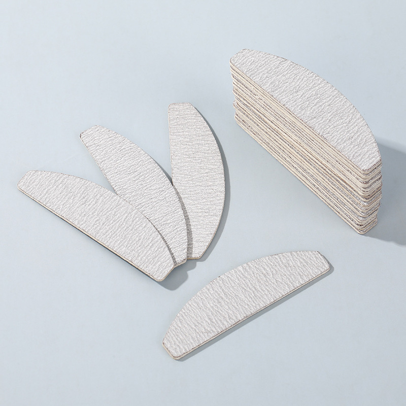 Half-moon-shaped wooden nail file, double-sided gray sandpaper, nail polishing strip, dedicated tool kit for applying and trimming artificial nails, small nail file Half-moon-shaped wooden nail file, double-sided gray sandpaper, nail polishing strip, dedicated tool kit for applying and trimming artificial nails, small nail file