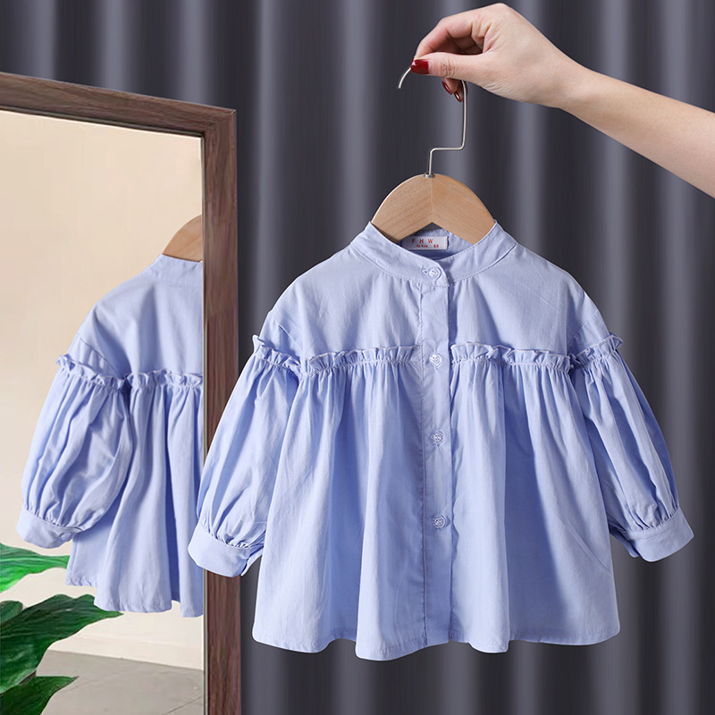 Ropa para niños niñas 2024 nueva camisa de otoño Camisa de estilo coreano para niños camisa de estilo universitario de bebé camisa de primavera y otoño camisa de fondo