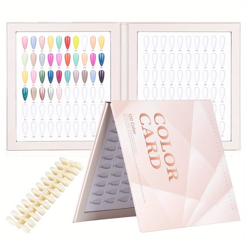 Nail art 120 color nail color card nail UV gel nail polish sample color display card with 240 nail piece