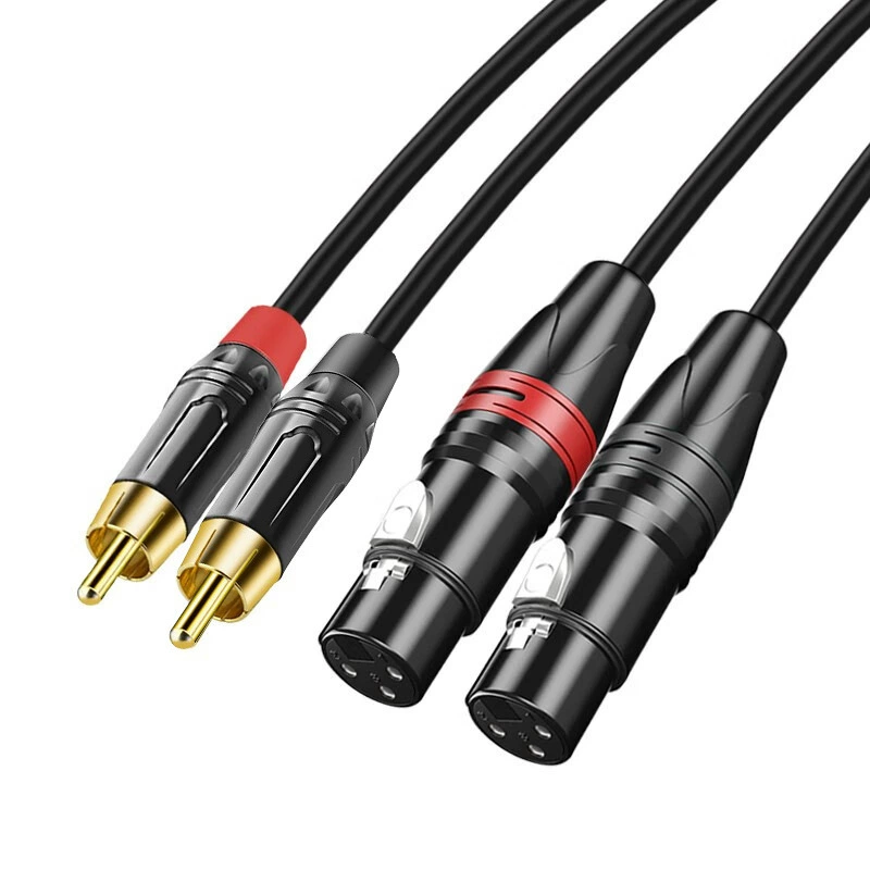 2RCA к 2 XLR женский аудио кабель, двойной лотос к двойному XLR женскому миксеру, кабель акустика усилитель