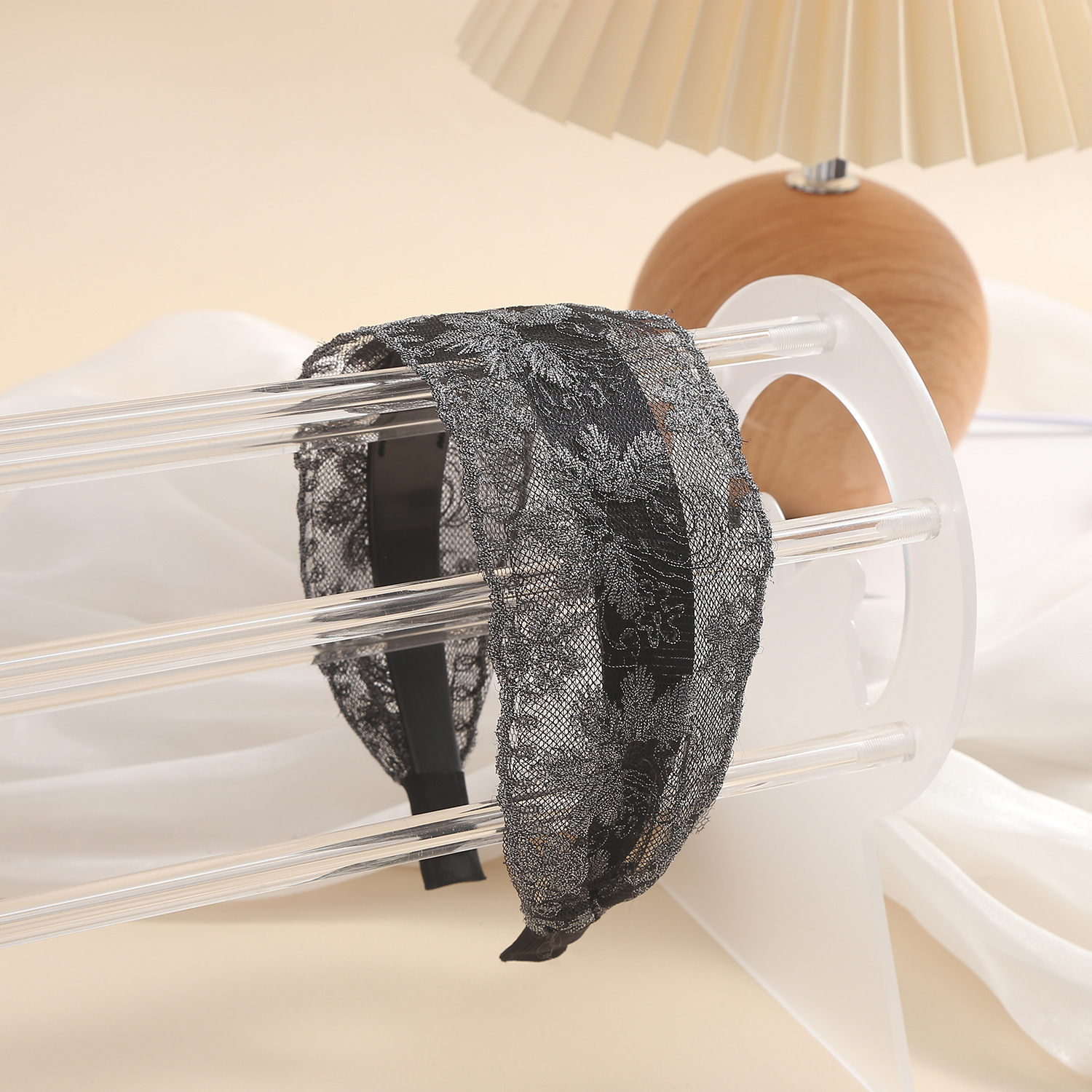 Correa para el cabello con flequillo de ala ancha coreana, diadema de flores bordadas de encaje de compresión femenina, horquilla, accesorios para el cabello, diadema para el cabello, diadema para el cabello