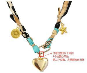 海洋系列海螺围巾项链彩色丝带鱼吊坠围巾项链欧美海滩海星项饰|undefined