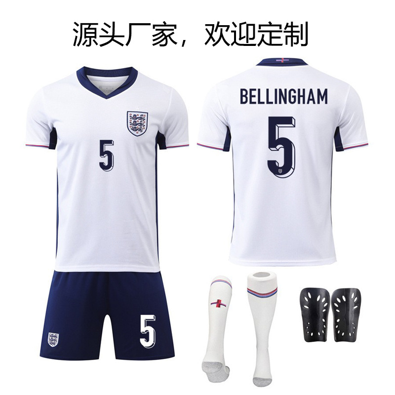 2024 Copa de Europa Juego de uniformes de fútbol de Inglaterra 11 Foden No. 10 Belingham No. 9 Camiseta de fútbol Kane
