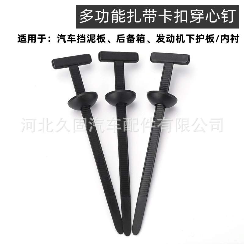 跨境通用扎带卡扣穿心钉固定汽车底板叶子板挡泥板后备箱盖板固定