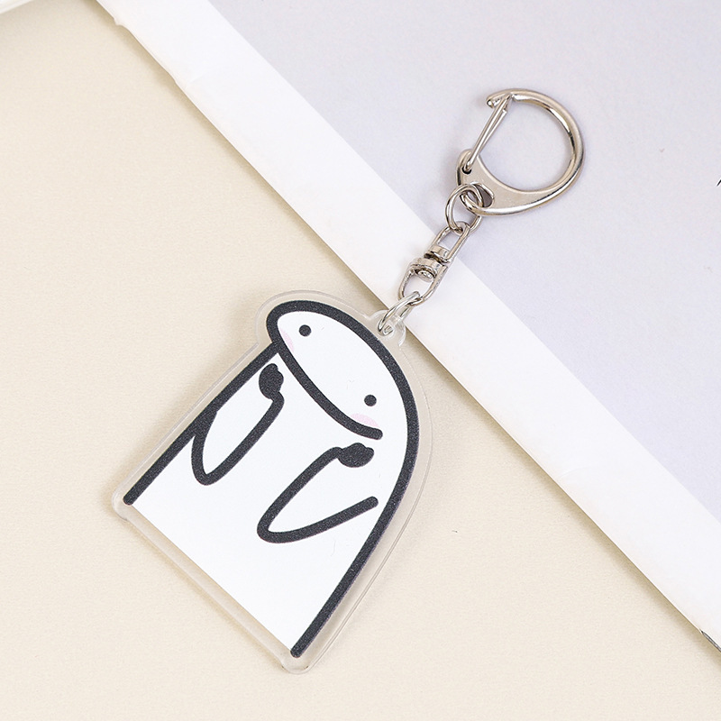 新しい両面シンプルな描画小人アクリルキーホルダーペンダントクリエイティブペンダント両面かわいいアクセサリー卸売|undefined