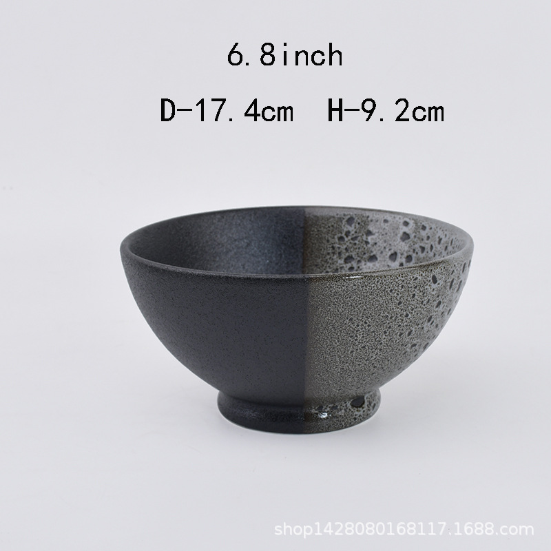 Japonés de 8 pulgadas retro Douga bowl restaurante de fideos tazón de sopa de sopa de lino sopa de sopa de caracoles en polvo de hotel comercial gran tazón de fideos tazón de fideos