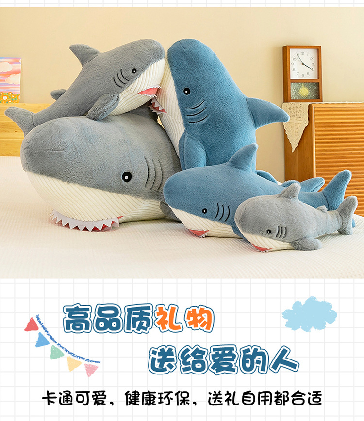 Shark Pillow Whale Pillow Sleeping Doll Soothing Doll Bedroom Super Soft Clip Leg Pillow Birthday Gift for Men and Women