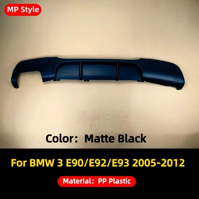 Mp Model Bilateral Single Outlet/Double | Spoiler - rear-lip-05-12-bmw-3-series-e90-single-side-double-outlet-mp-model-matte-black