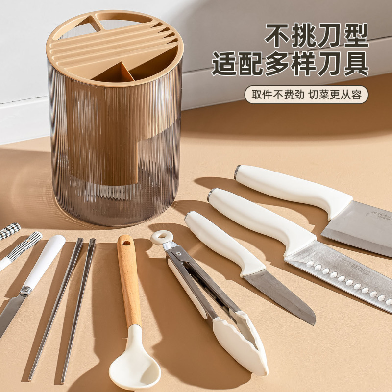 多派厨房刀架置物架台面多功能筷子筒刀具一体收纳盒家用菜刀架子|undefined