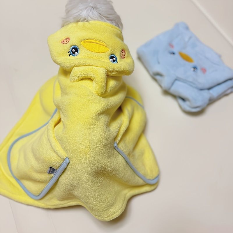 Pet Absorbent Towel for Large Dogs, Cute Bathing Hooded Quick-Drying Bath Towel, Golden Retriever Cat Bathrobe